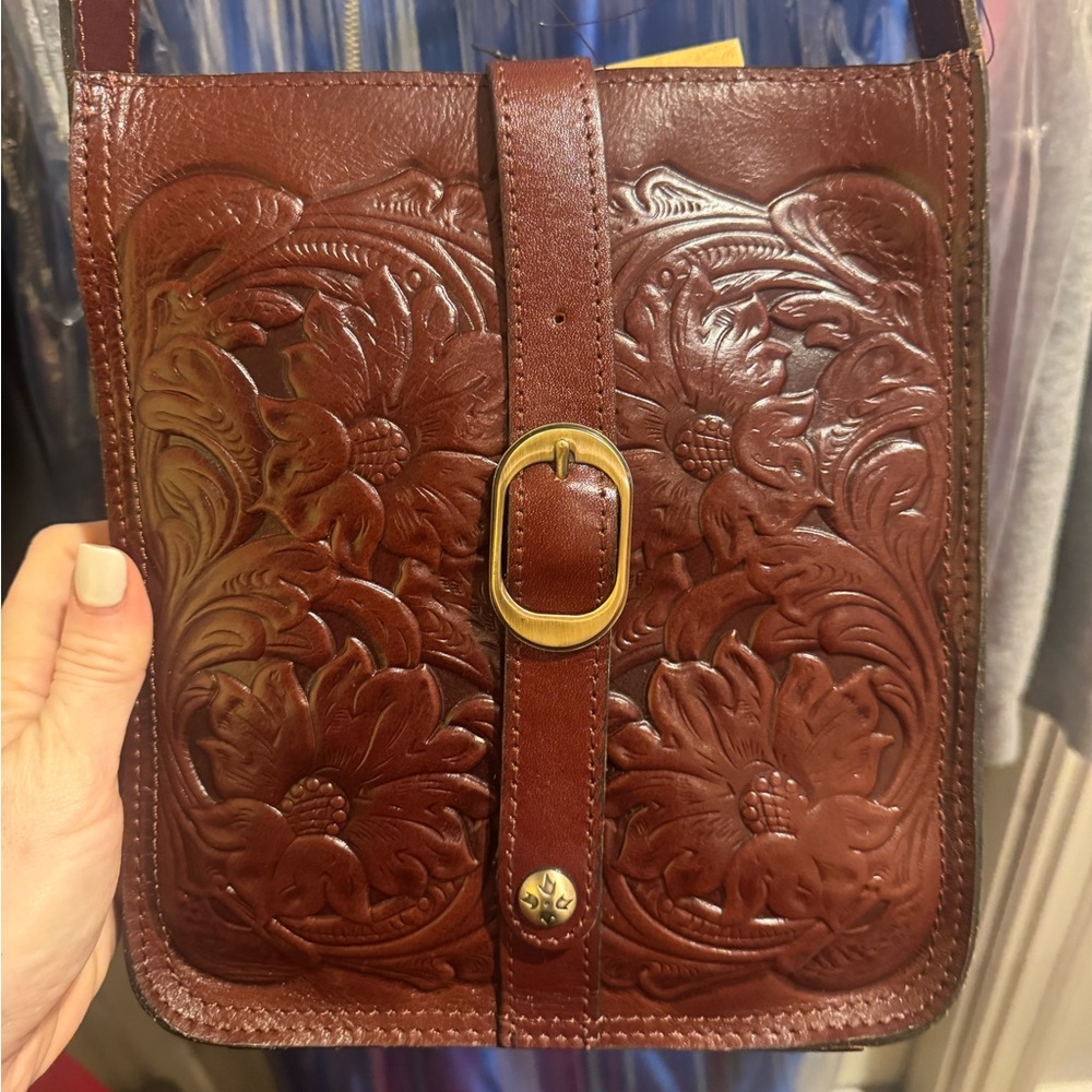 Patricia Nash Brown Embossed Crossbody Bag - Picture 9 of 12